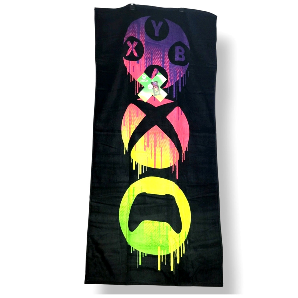 Xbox Official Gamers Beach Pool Bath Towel 28" x 58" Swimming New - Picture 3 of 12